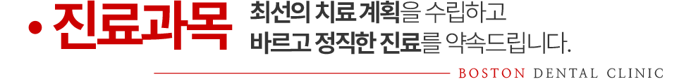 보스톤치과 진료과목